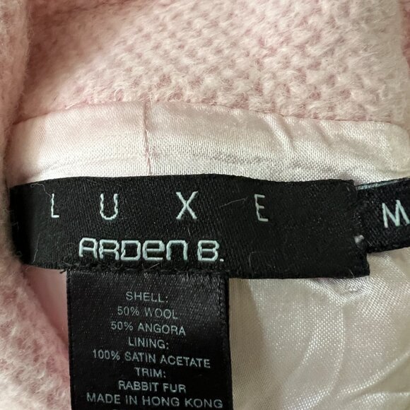 Luxe Arden B. Women's Pea Coat Double Breasted Pink Wool Blend Size Medium - Picture 3 of 11